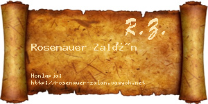 Rosenauer Zalán névjegykártya